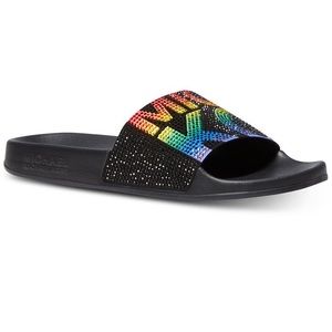 Michael Michael Kors Gilmore Rainbow Logo Slide Sandals
